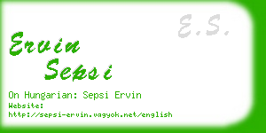 ervin sepsi business card